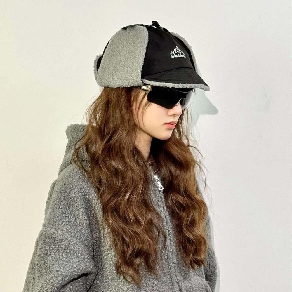 Japanese Style Earflaps Visor Hat Lightweight Windproof Pilot Cap Retro Ear Protection Cap  Autumn