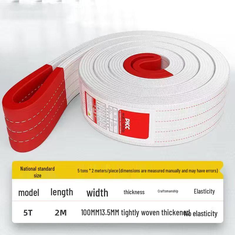 Krajowa Pogrubiona Biała Płaska Zawiesia do Dźwigu i Holowania - Lina do Podnoszenia Przemysłowego