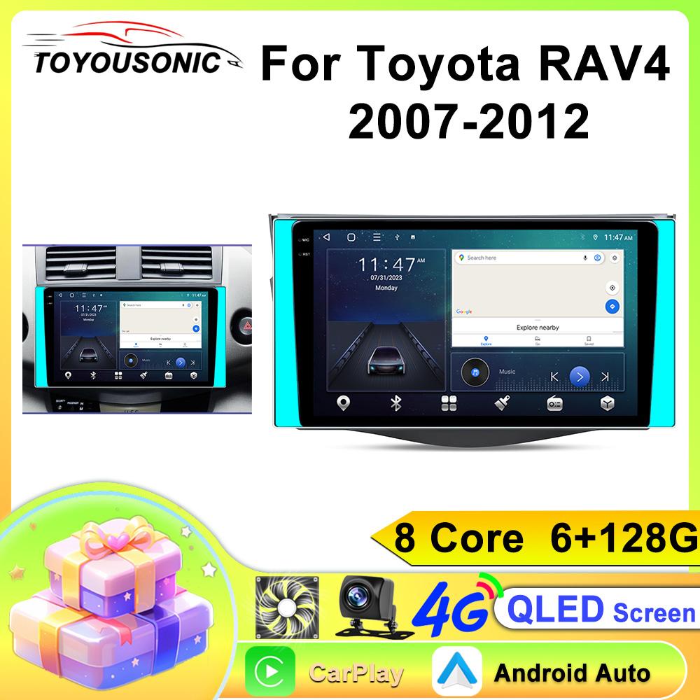 10,1 Zoll kabelloses Autoradio für Toyota RAV4 2006-2012 CarPlay Android Auto Touchscreen Autoradio mit Rückfahrkamera GPS WIFI