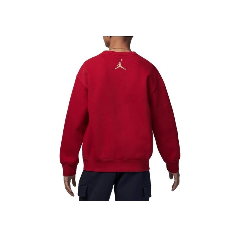 Jordan Digital Embroidery Knit Crewneck Sports Sweatshirt Kids Sweatshirt Red HJ8372-687