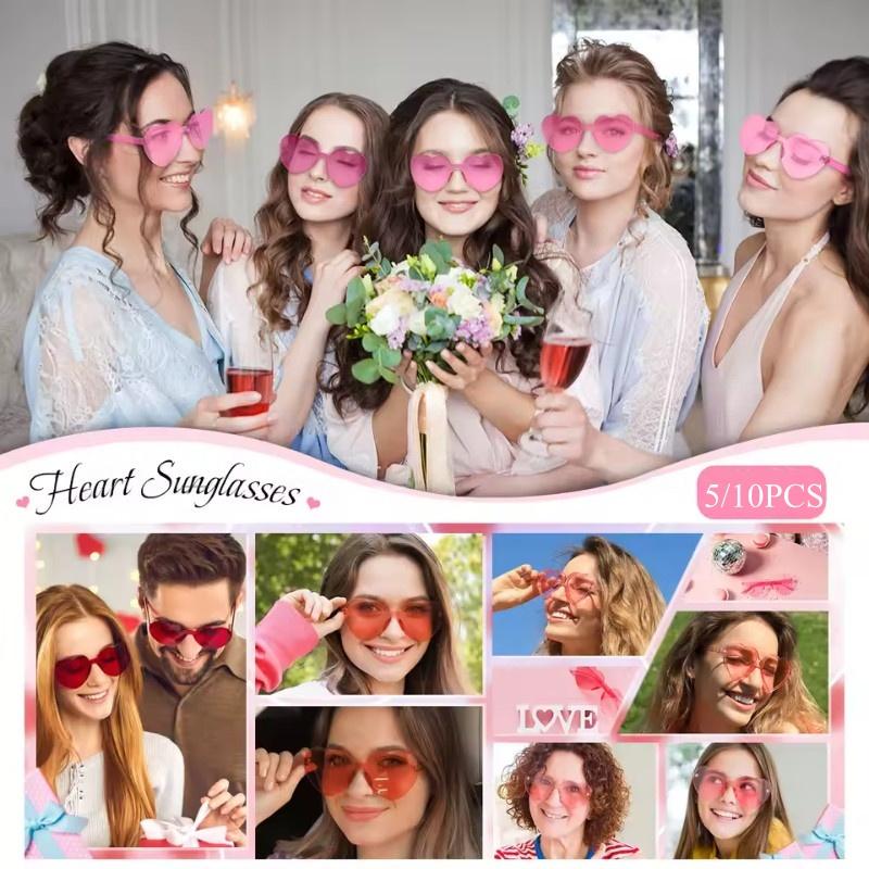 Heart Shaped Party Sunglasses, Fun Novelty Eyewear for Wedding, Birthday, Anniversary & Bachelor Party Favors