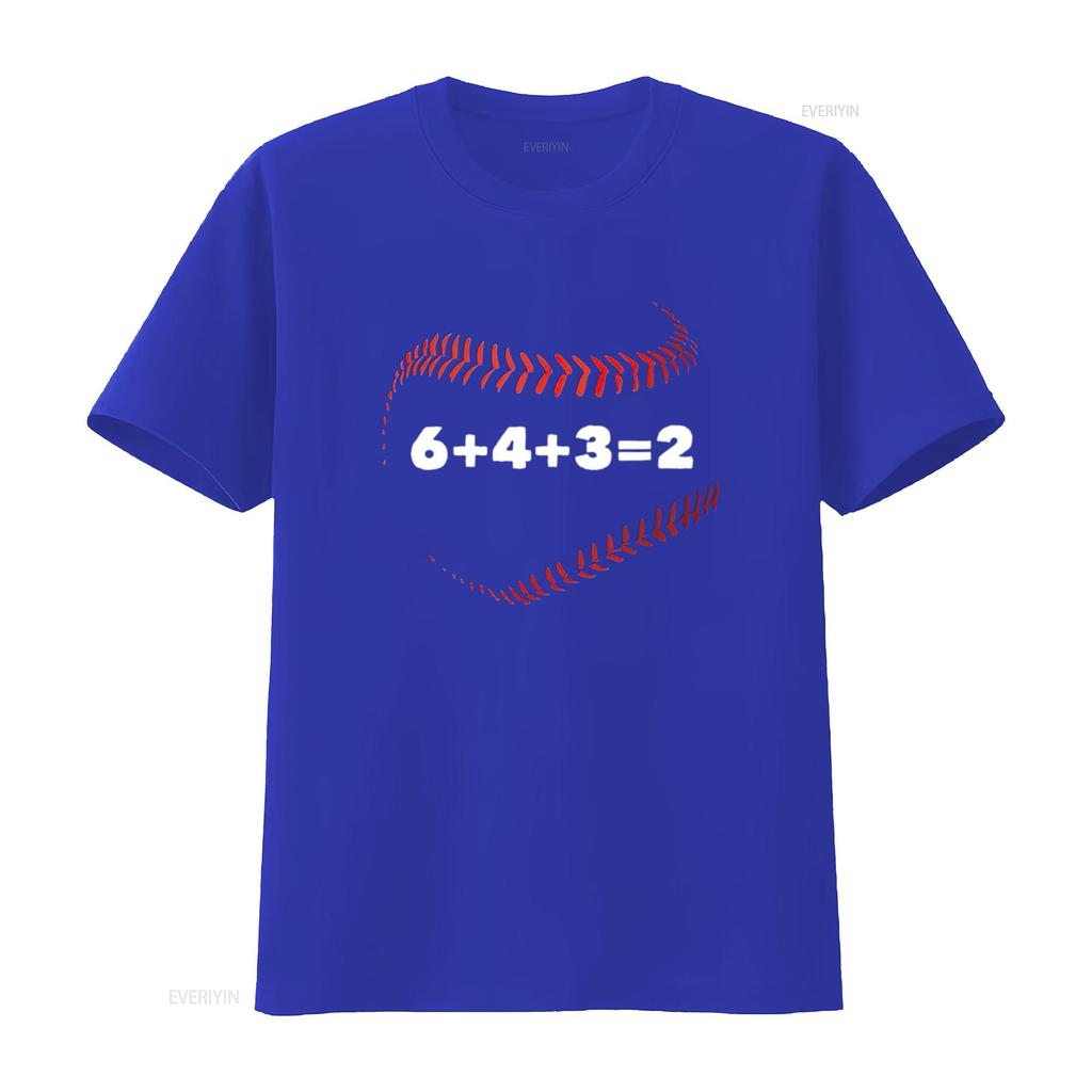 Womens 6 4 3 2 Double Play Baseball Player Saying T Shirt Black 2XL Vintage Washed Breathable Streetwear Comfortable Stylish