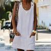 Elegant Plus Size Women Summer Short Sleeve Long T-shirt Casual Mini Dress