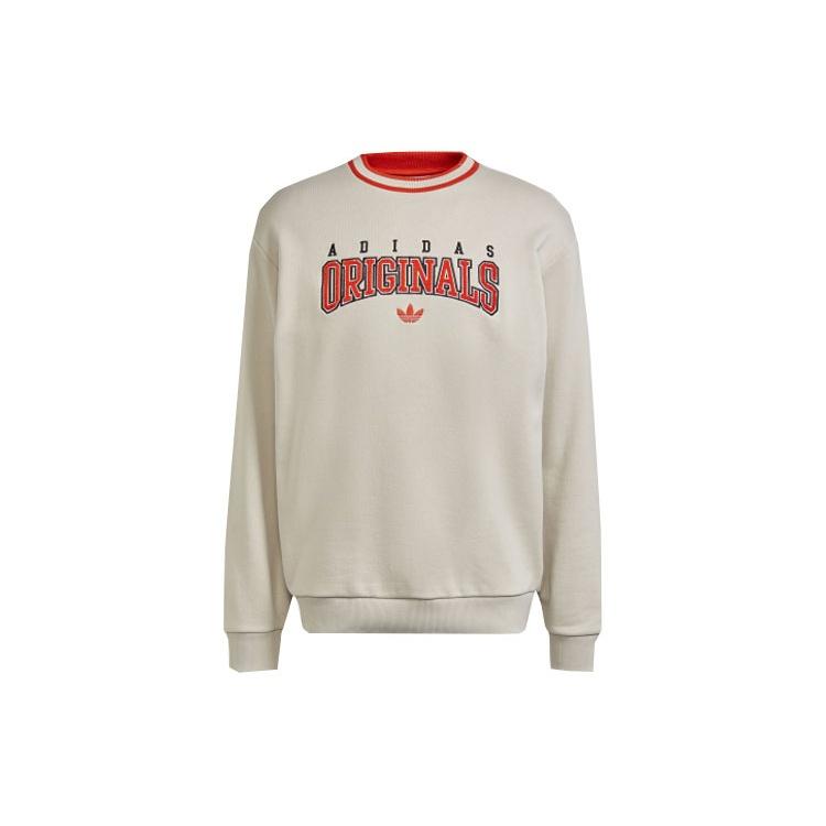 Men s adidas originals Casual Sports Round Neck Long Sleeves Creamy White HF9225 M