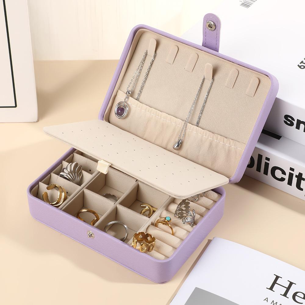 Schmuckkasten Organizer aus Leder Schmuckdisplay Schmuckschatullen und Verpackung Ringbox Geeignet für Ohrringe und Ringe