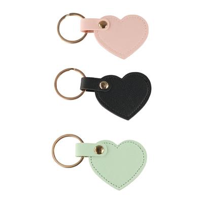 Fashion Leather Heart Keyring Simple Colorful Pendant Charm Heart Shape Keychain  Couple