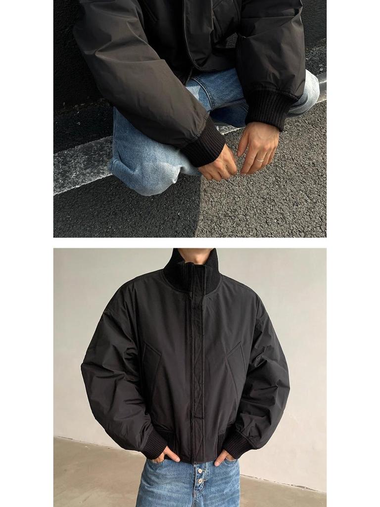 Men's American Style Cotton Bomber Jacket: Winter Hipster Baseball Coat