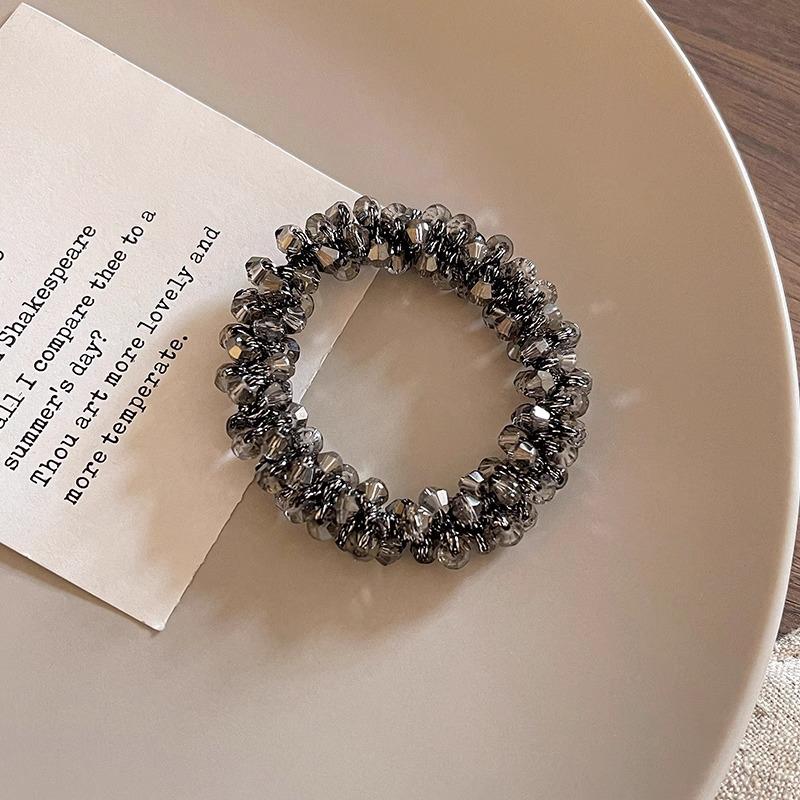 

Hair Tie & Colorful Crystal Bracelet Two-in-One Hair Accessory One Size