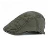 Chinese Style Floral Embroidery Beret for Men Women Washed Cotton Retro Flat Cap British Vintage Newsboy Hat Sun Protection Outdoor Cabbie Cap