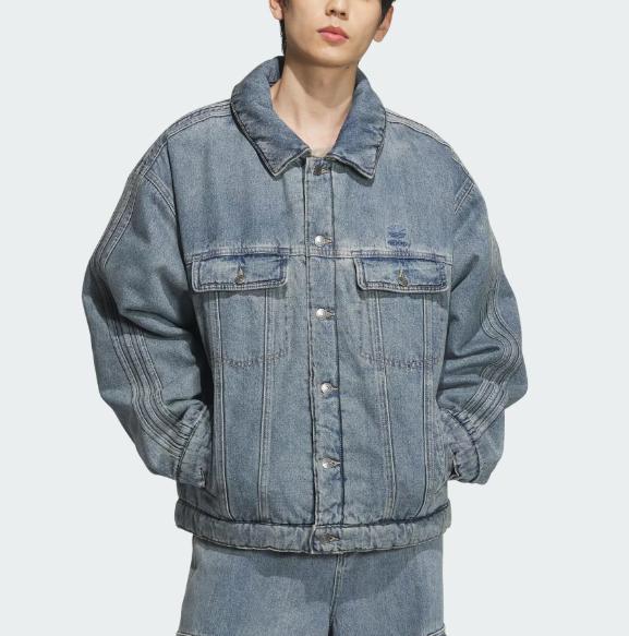 adidas Originals Denim Gepolsterte Herrenjacke JY0202 Asiatische Größe