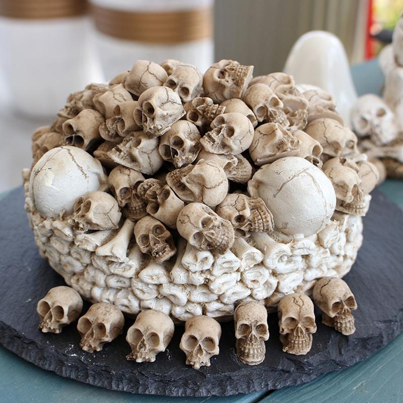 Halloween Mini Skull Figures 20Pcs Collectible Creative Miniature Skeleton Heads for DIY Jewelry Making Craft Decor