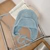 Small face solid color ear protection knitted hat women's winter warm hat wool hat versatile cute flying Lei Feng hat