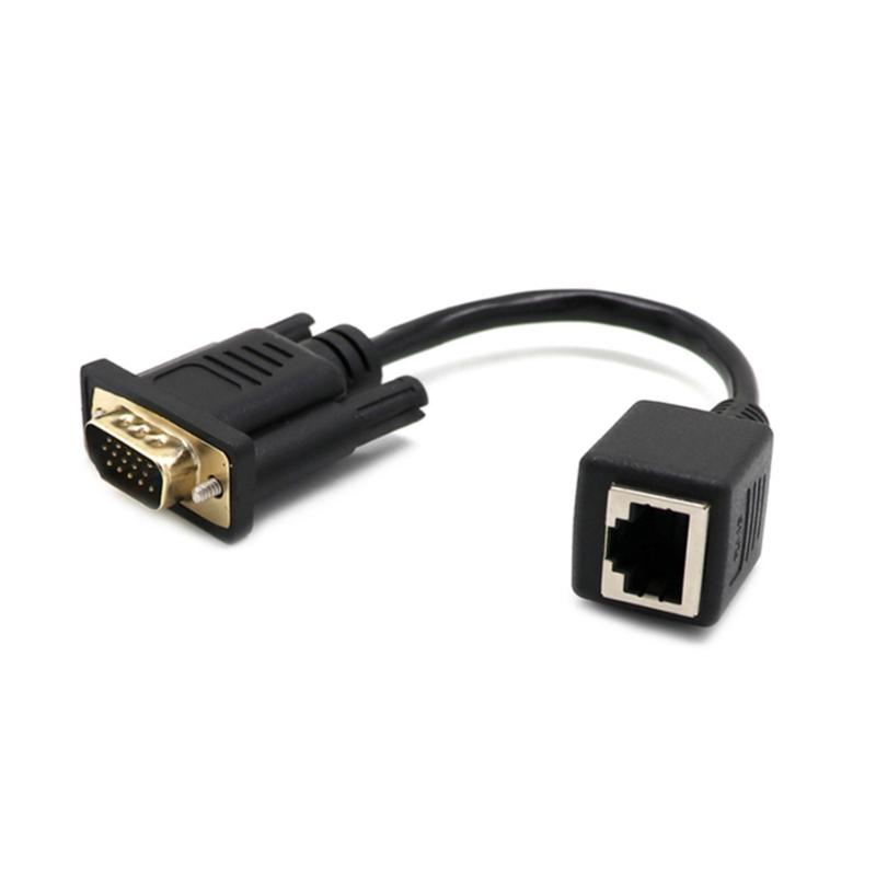 VGA to RJ45 Adapters Cable Female/Male to Female Connectors Extender Line Transfer VGA Signal Over Long Distances