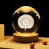 1 Pc 3D Laser Dandelion Carved Crystal Ball Light, Nightlight Decoration, Holiday Party, Classmate Award Anniversary Souvenir