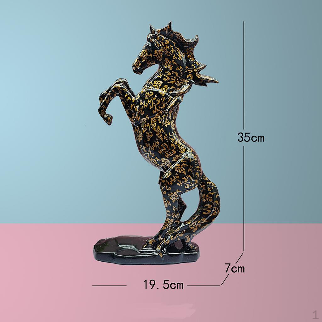 

Figurine Collectable Resin Standing Statue Animal Shelf Cabinet Restaurant Decor Ornaments Accessory Jumping Black
