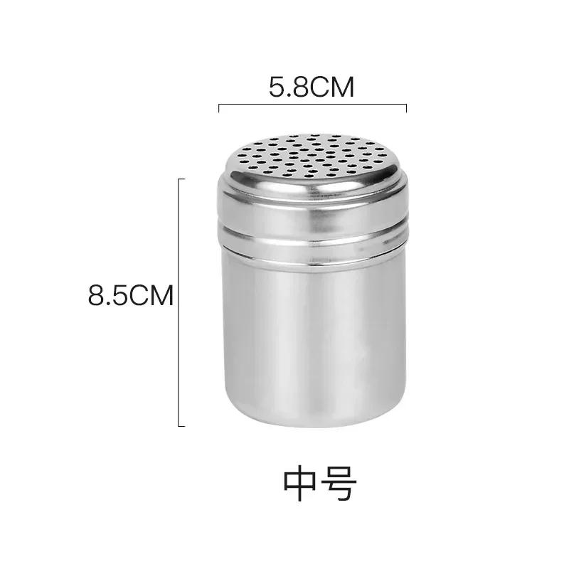 Stainless Steel Seasoning Jar Salt Sugar Shaker with Rotating Cover Condiment Spice Pepper Powder Bottle Container Kitchen Tool
