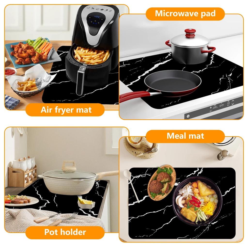 Non-Slip Induction Cooktop Mat Silicone Induction Cooker Covers Heat-resistant  Induction Cooktop Protector Mat 30.8x20.5Inch