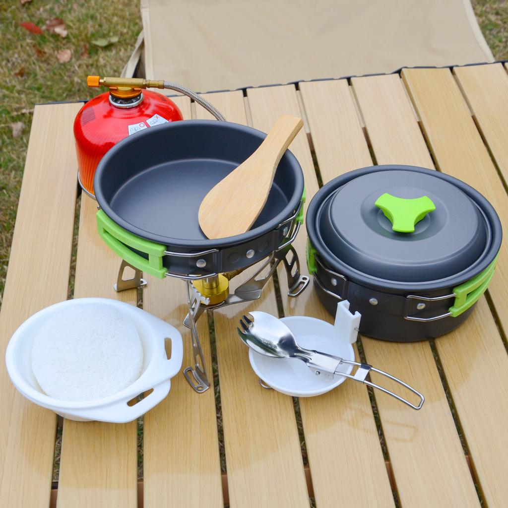 Highest Quality Non-Toxic Anodized Aluminum Camping Cookset  Mess Kit for Backpacking Gear Camp Kitchen Equipment