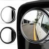 2PC 360 Degree Rotary Press Type Small Circular Rearview Mirror for Automobiles Large Field Reversing Mirror Blind Spot Mirror