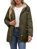 2025 Women’s Water-Repellent Hooded Trench Coat with Striped Lining - Plus Size Available