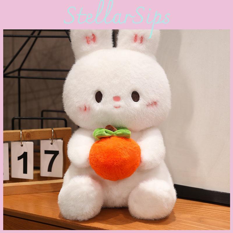 Cute Rabbit Plush Doll With Embracing Persimmon Decorations For Girls Birthday Gift