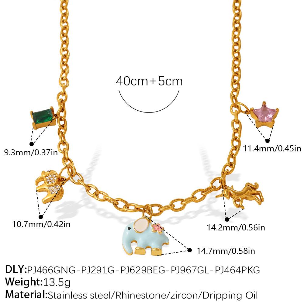 Очаровательное колье-подвеска со свиньей и слоном для женщин - Милый, нежный дизайн животных