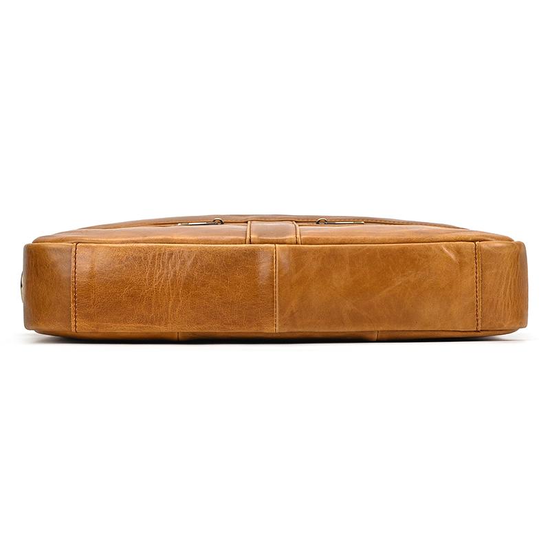 Men's leather briefcase business man's bag top layer cowhide lawyer's computer bag Men's style large 15.6 laptop bag with strap