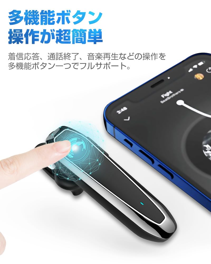 Bluetooth Headset, Single Ear [2024 Masterpiece, Bluetooth 5.3 Call Earphones] Bluetooth Earphones, Single Ear, 280m Standby Time, Hands-Free Headset