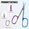 Beauty Rainbow Titanium Stainless Steel Multi-Purpose Cuticle Scissors Ergonomic Handle Suitable for Nail Care