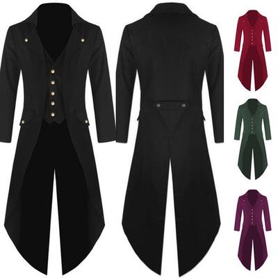 Herrenmantel Einfarbig Mode Steampunk Retro Smoking Herrenuniform