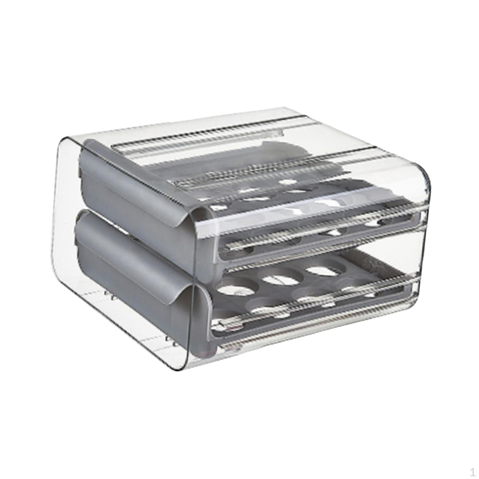 2 Layer Egg Holder Drawer Fresh Storage Box Transparent Large Capacity Container for