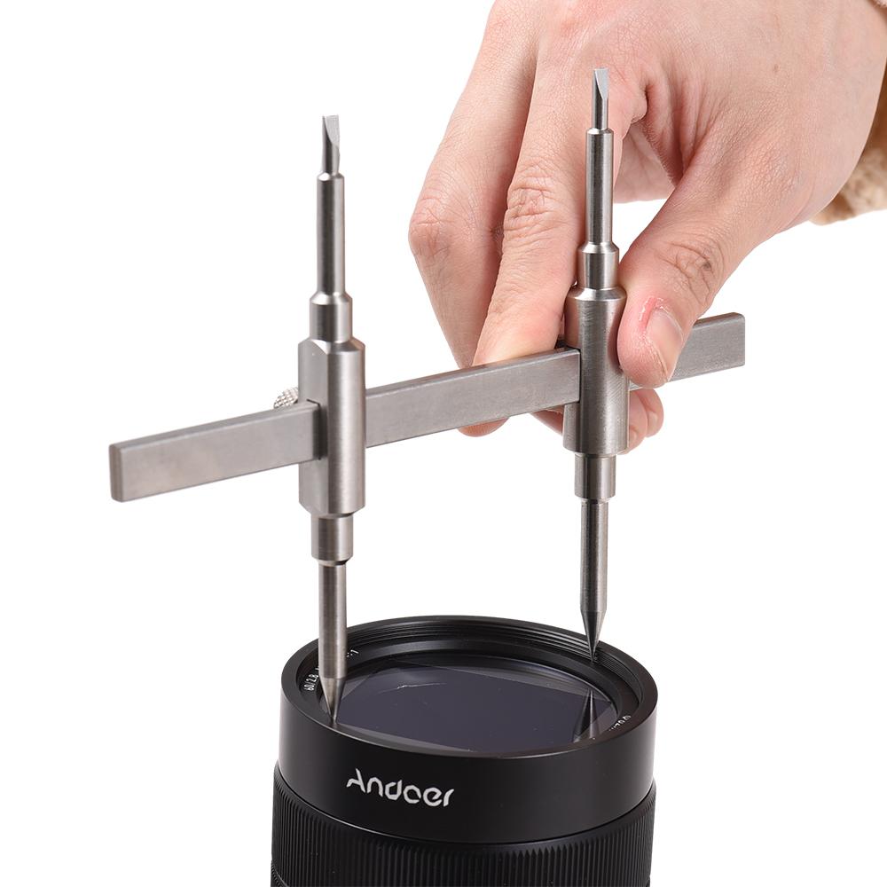 Repair Tool Camera Tool Detachable Tic tac toe Tool for Camera Lens Dual tip Lens Repair Set with 4 Screws & 1 Hexagon