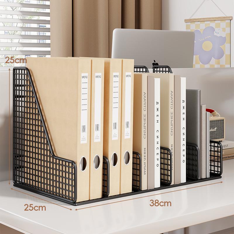 Metal Desktop File Organizer: Hanging Shelf & Storage Basket