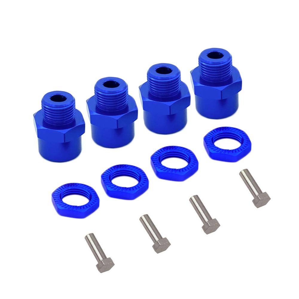 4PCS Aluminum Alloy Hex Adapter 12mm To 17mm Wheel Hex Hubs Adapter Extension Conversion Nuts for 1/10 RC Car Upgrade 1/8 Tires