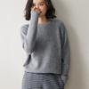 Women's Cozy Raglan Cashmere Sweater - Thick, Loose Knit, Round Neck Base Layer for Autumn and Winter