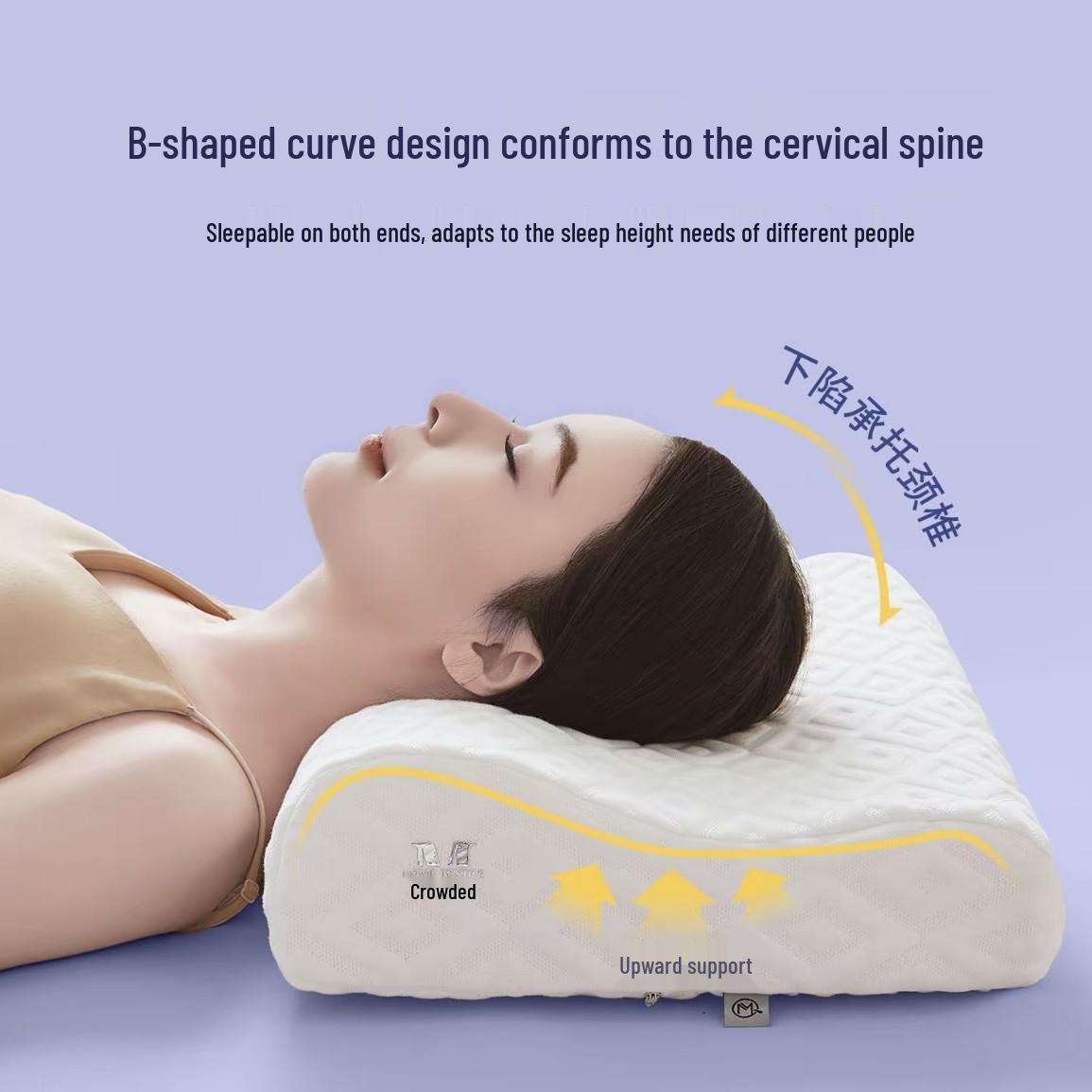 

Подушка для шеи J5D из пены с эффектом памяти: Прочная, Моющаяся, Неспадающаяся Поддержка Шеи для Домашнего Использования. 30x50cm (8-10cm height, single) белый