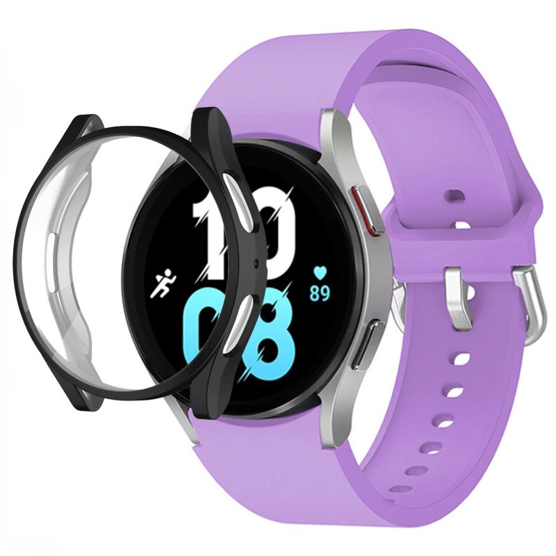 Silicone Strap+TPU Case for Samsung Galaxy Watch 5 44mm 40mm/4 44mm 40mm Sport Wristband for Samsung Watch 5/4 Protective Shell