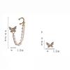 Boucles d'oreilles papillon élégantes et mignonnes en strass coréen pour femmes filles mode chaîne en métal zircon cadeaux