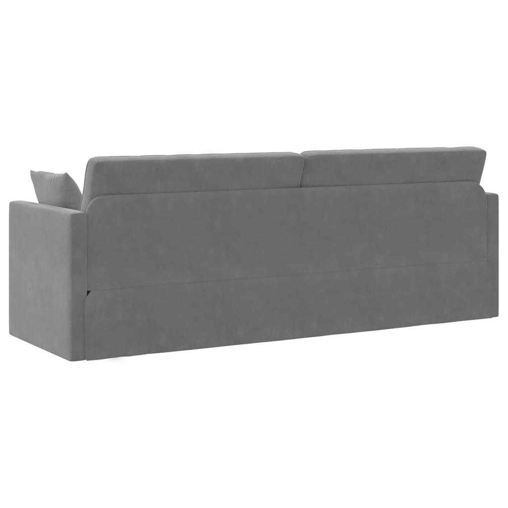 Floor Sofa Bed Dark Grey 213 X 70 X 77 Cm Velvet