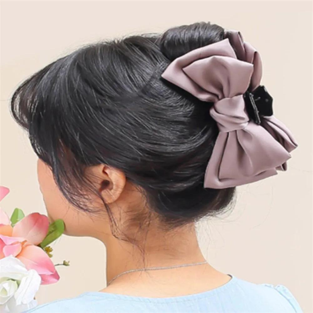 Silk ribbon hair clip, indie purple hair updo, hair accessory