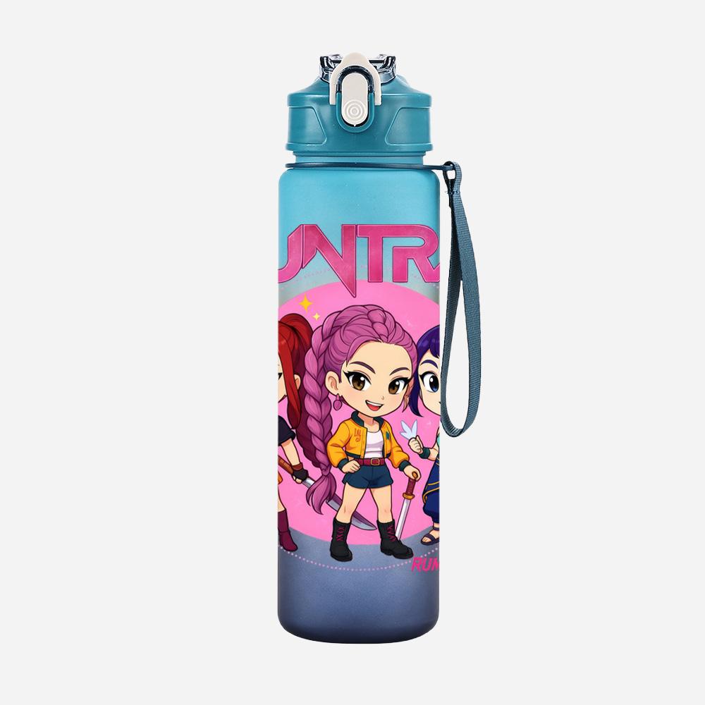 Cartoon K-Pop Dämonenjäger Bedruckte 750 ml Wasserflasche Große Kapazität Trinkbecher Tragbarer Outdoor-Sport Wasserbecher Kindergeschenk