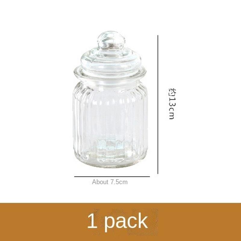 Glass Candy Jar Sealed Transparent Mini Storage Bottle Household Coffee Bean Tea Caddy Kitchen Food Storage Container Jar Box