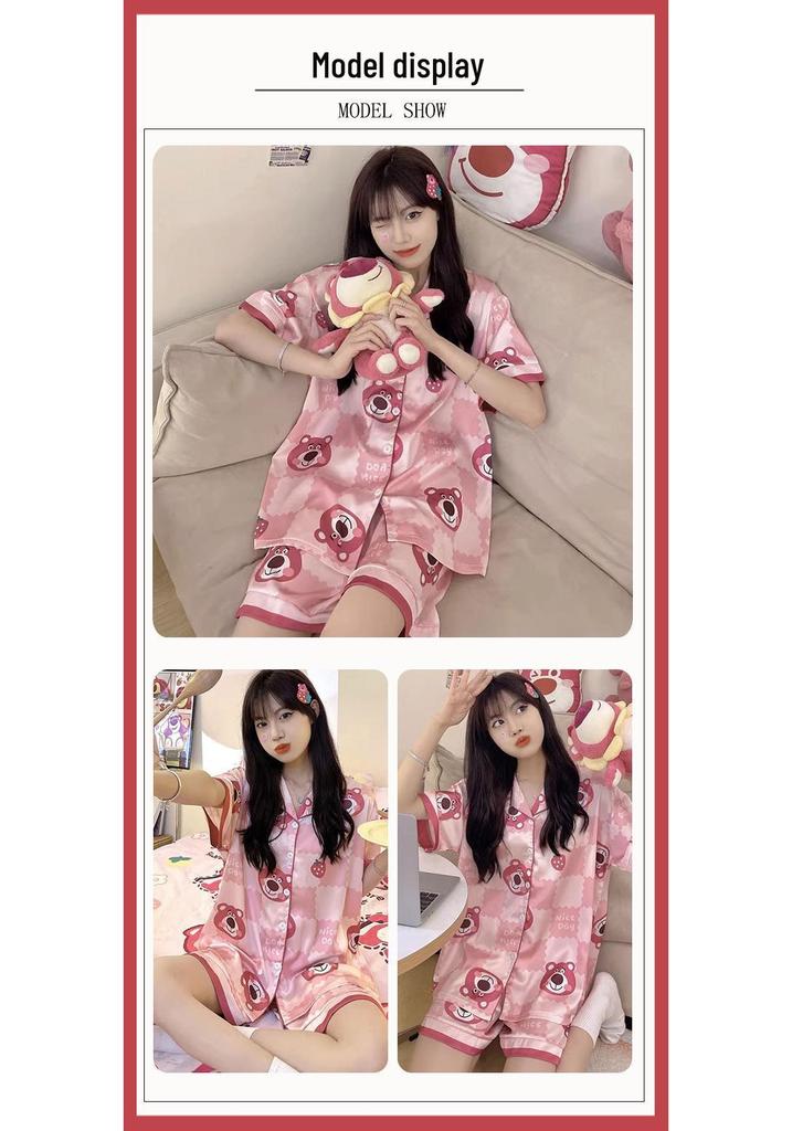Women’s Cute Cotton Short Sleeve Pajama Set - Summer Style