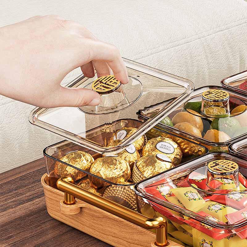 Vierer-Snack-Servierplatte mit Deckel