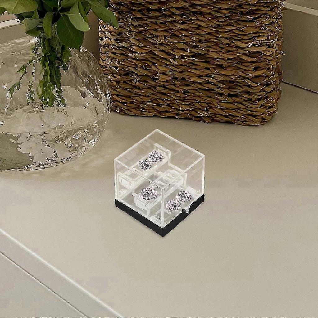 2026 Best!! Acrylic Display Case Small Gemstone Organizer Three-Tier Design For Collectors Clear Acrylic Box 1Set
