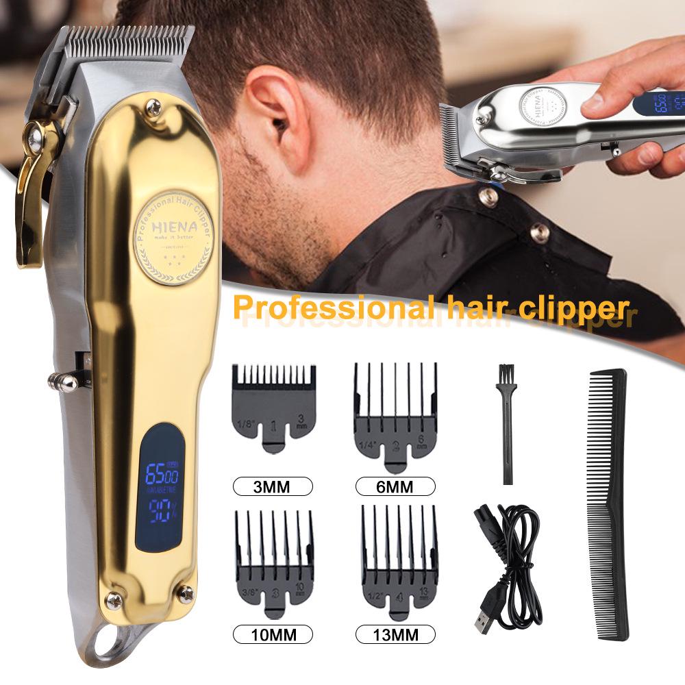 Professional Rechargeable Metal Hair Clipper with Digital Display