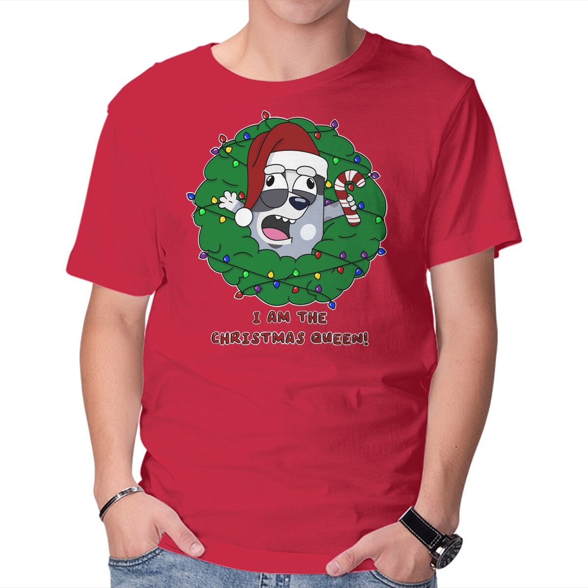 Unisex Crew Neck T-Shirt Christmas Queen Graphic Short Sleeve Casual Tee M
