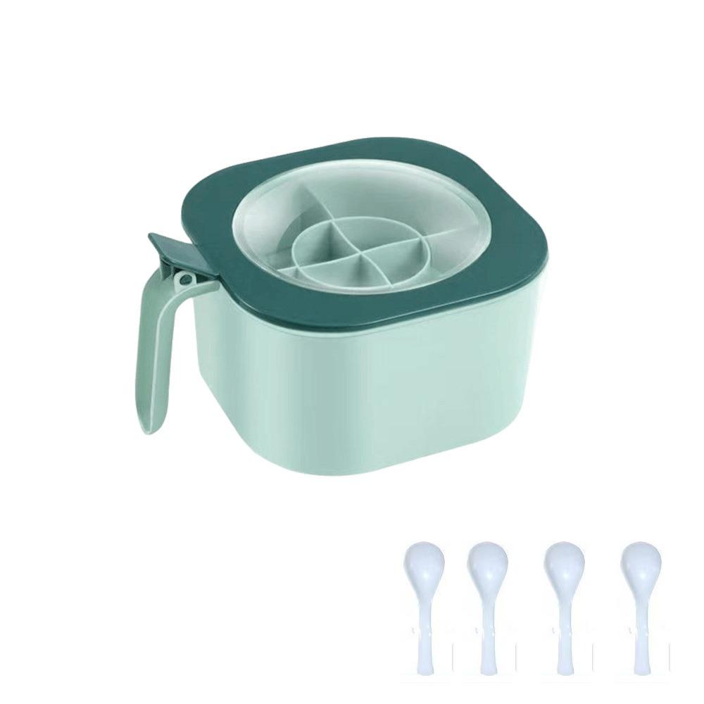 Push-type Multi Compartment Spice Box 4 Grids Seasoning Storage Box  Home Kitchen