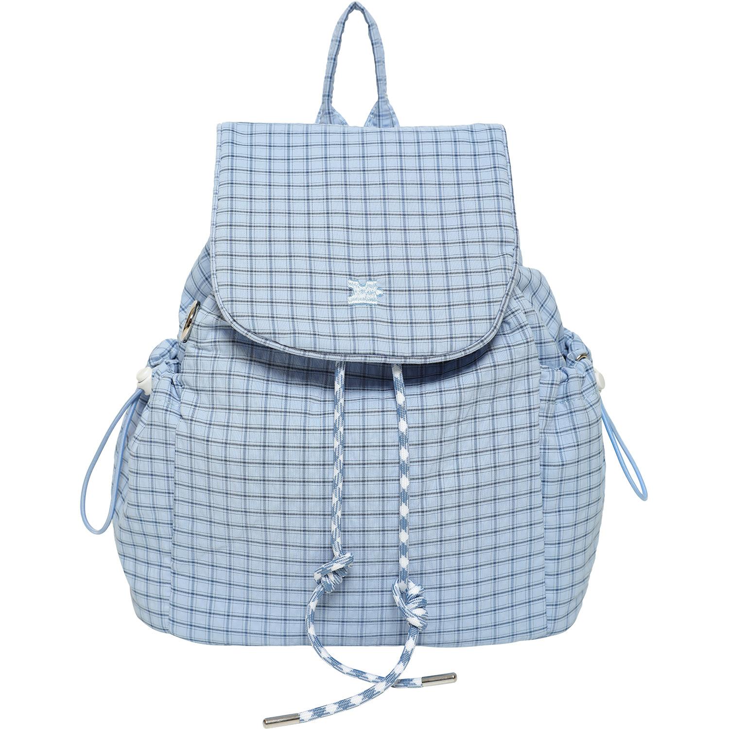 

Рюкзак на шнурке в нишевом дизайне в корейском стиле для женщин, дорожная и досуговая школьная сумка синий