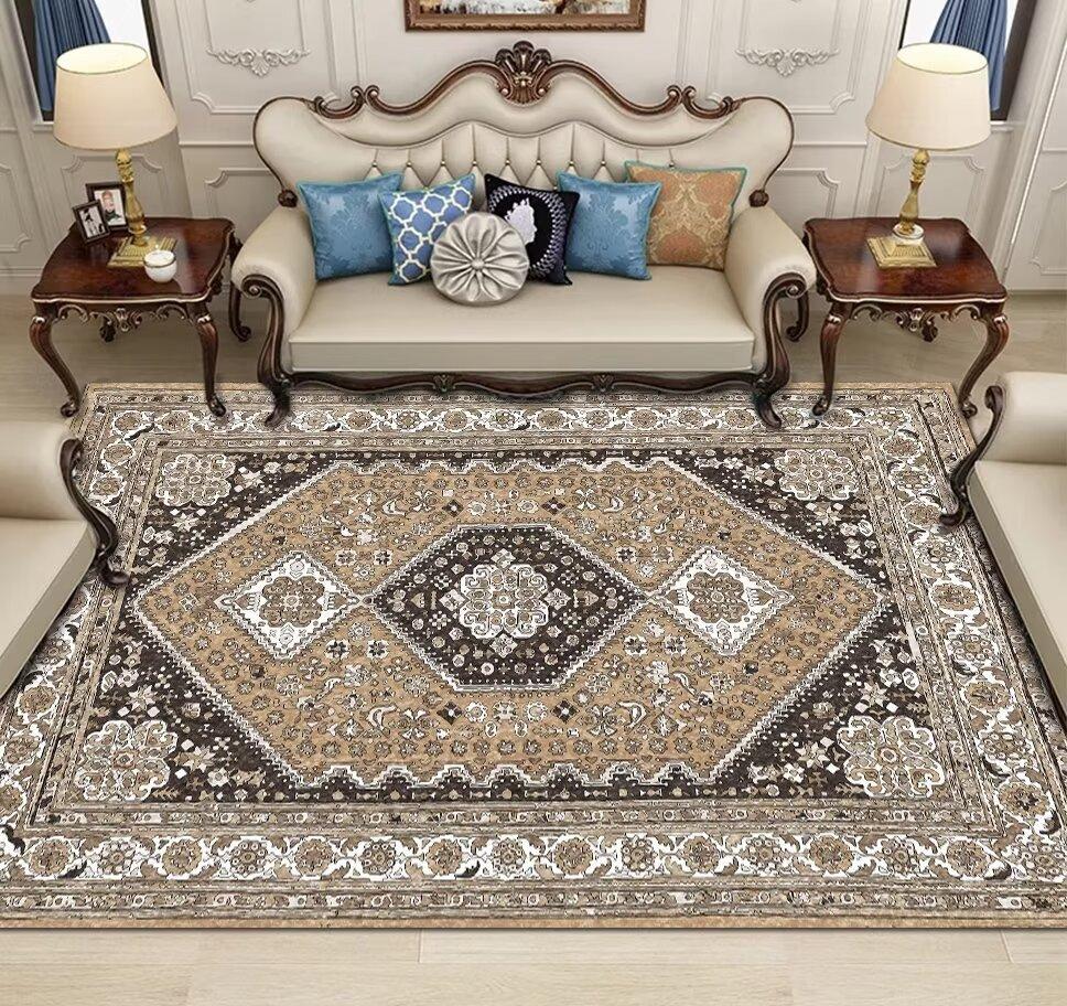 Vintage Persian Carpets Living Room Hall Sofa Chair Area Rug Retro Bohemian Large Carpet Room Decoration Home Floor Mat Washable
